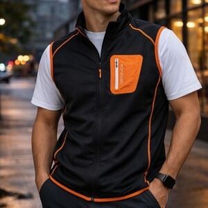 Ortovox Vest Men's L Black Orange Soft Shell Outdoors Hiking Gorpcore Outerwear